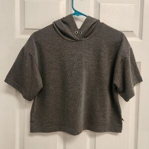 Jessica Simpson Charcoal Cropped Hoodie Sweatshirt